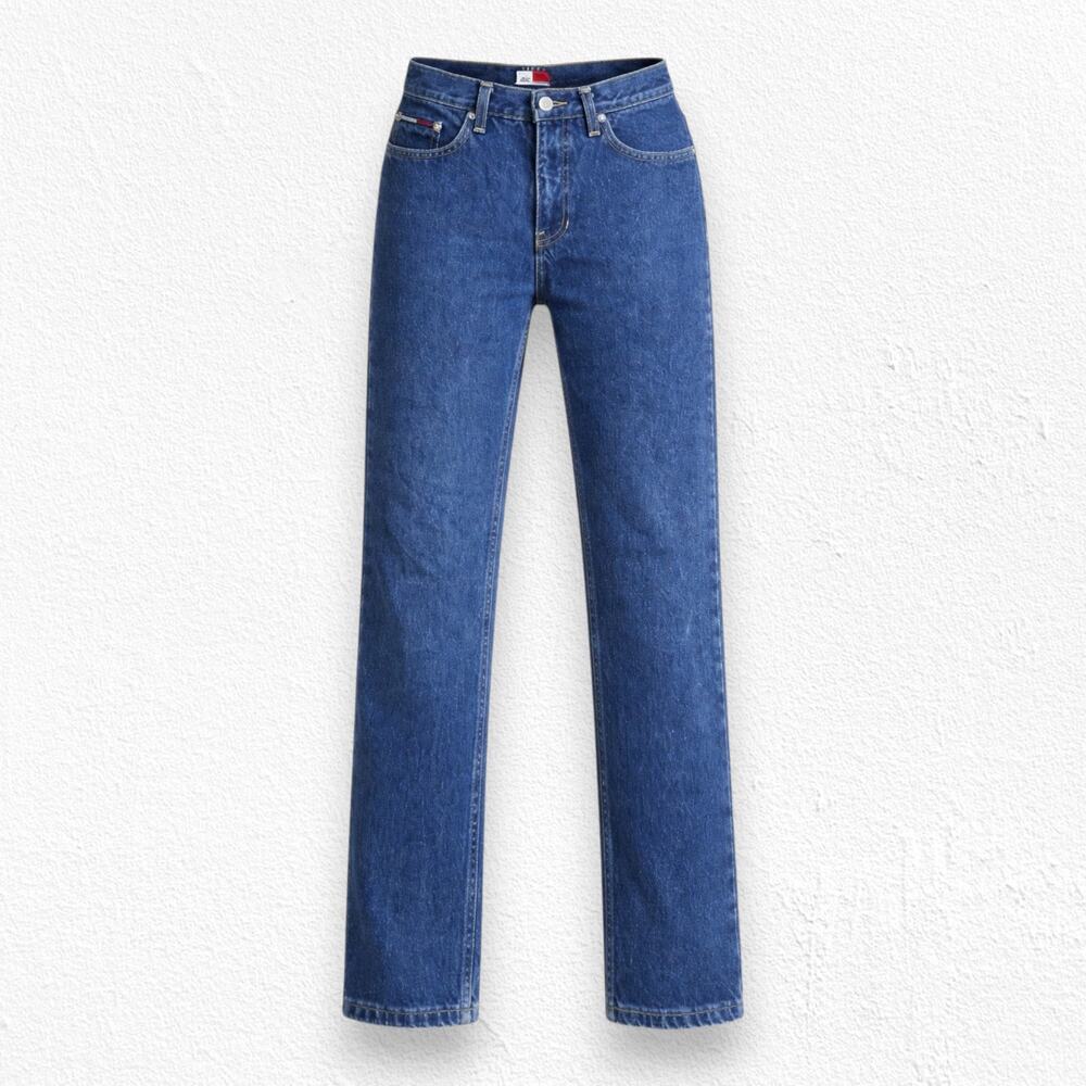 Vintage Tommy Jeans High Rise Straight Leg Denim Jeans Size 28 Y2K 90s USA Made